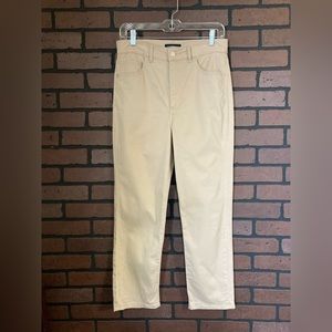 Express Super High Rise Straight Khaki Pant